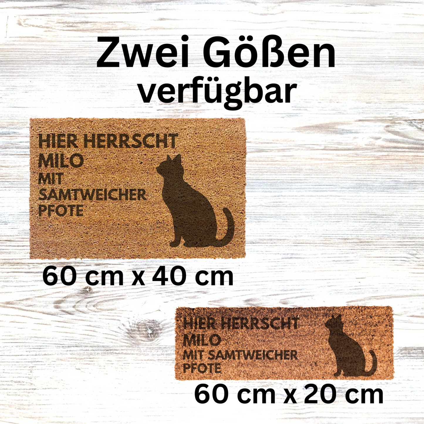 Personalisierte Kokos Fußmatte - Hier Herrscht "Katzenname"