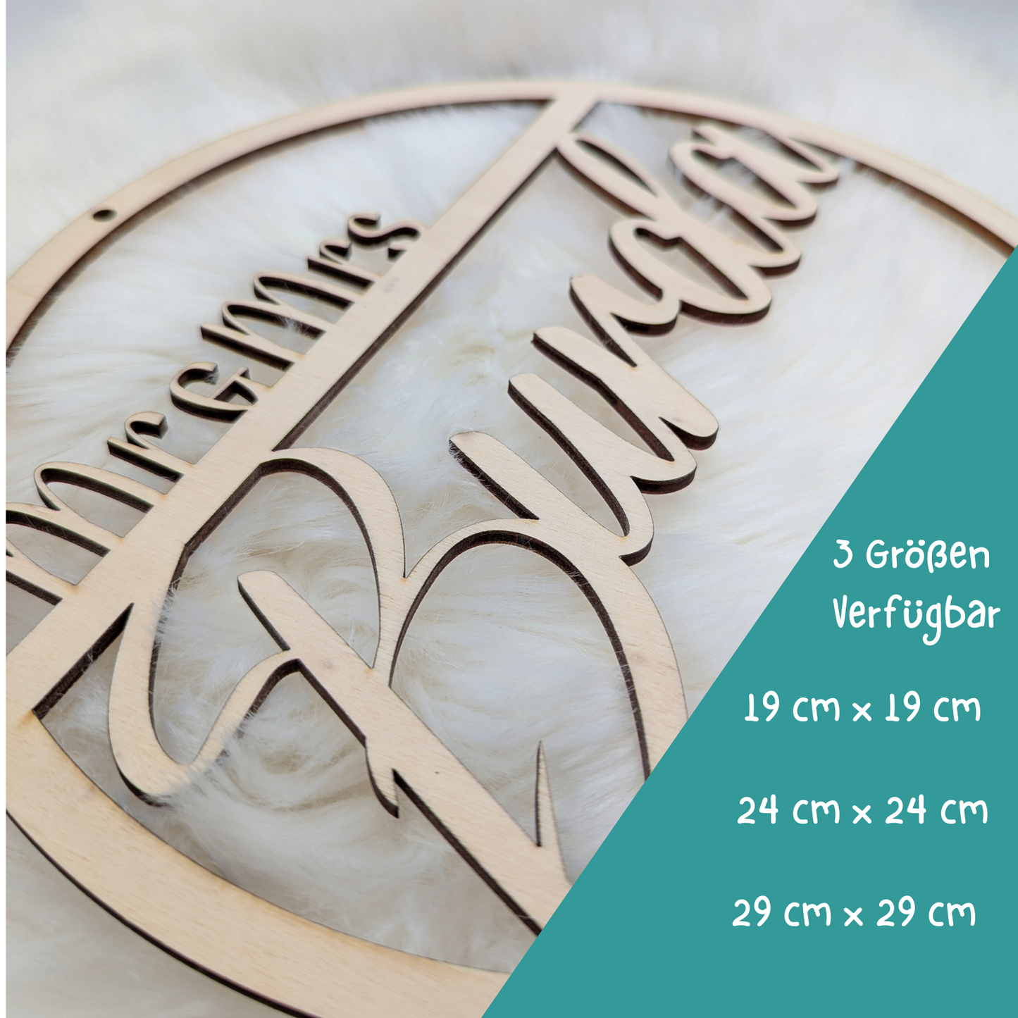 Personalisierter Türkranz aus Holz – Einzigartiges Willkommensschild für Ihr Zuhause Mr & Mrs