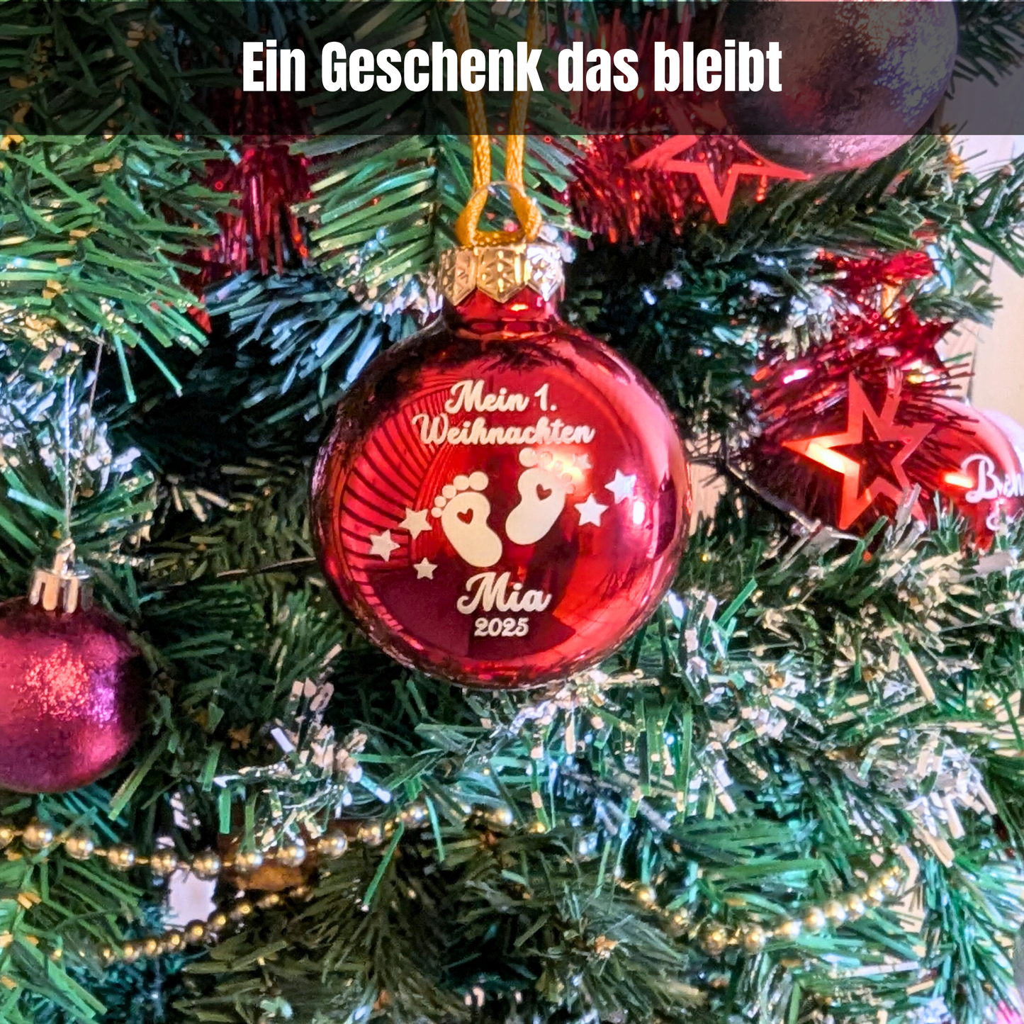 Personalisierte Weihnachtskugel „Mein 1. Weihnachten“