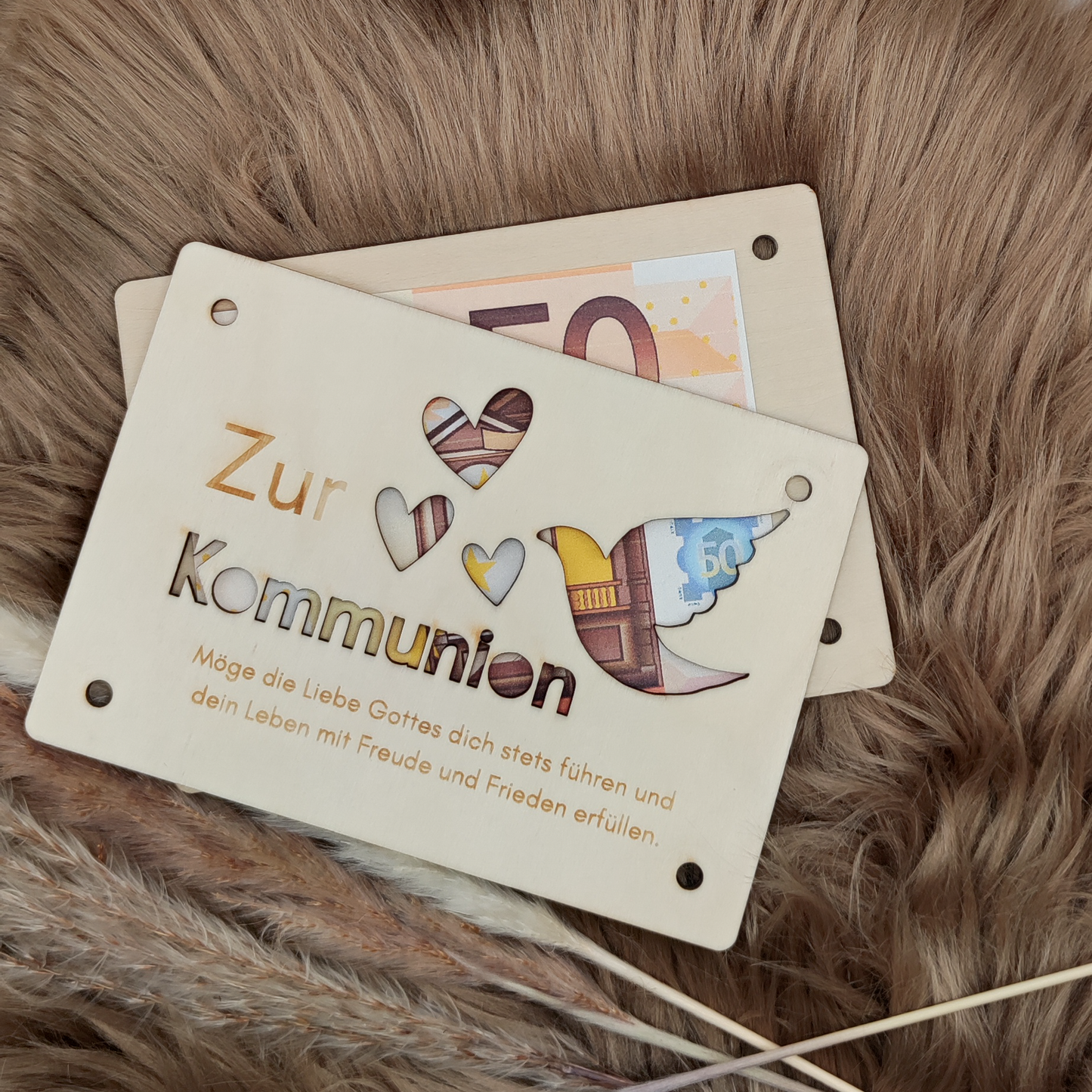 Kommunions-Geschenkkarte aus Holz – Einzigartiges Präsent zur Kommunion