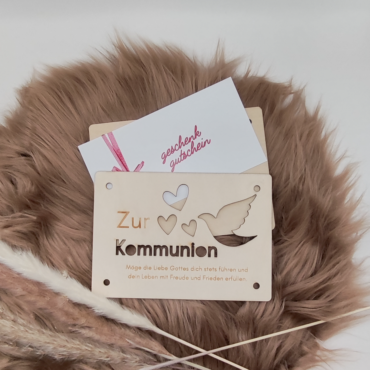 Kommunions-Geschenkkarte aus Holz – Einzigartiges Präsent zur Kommunion