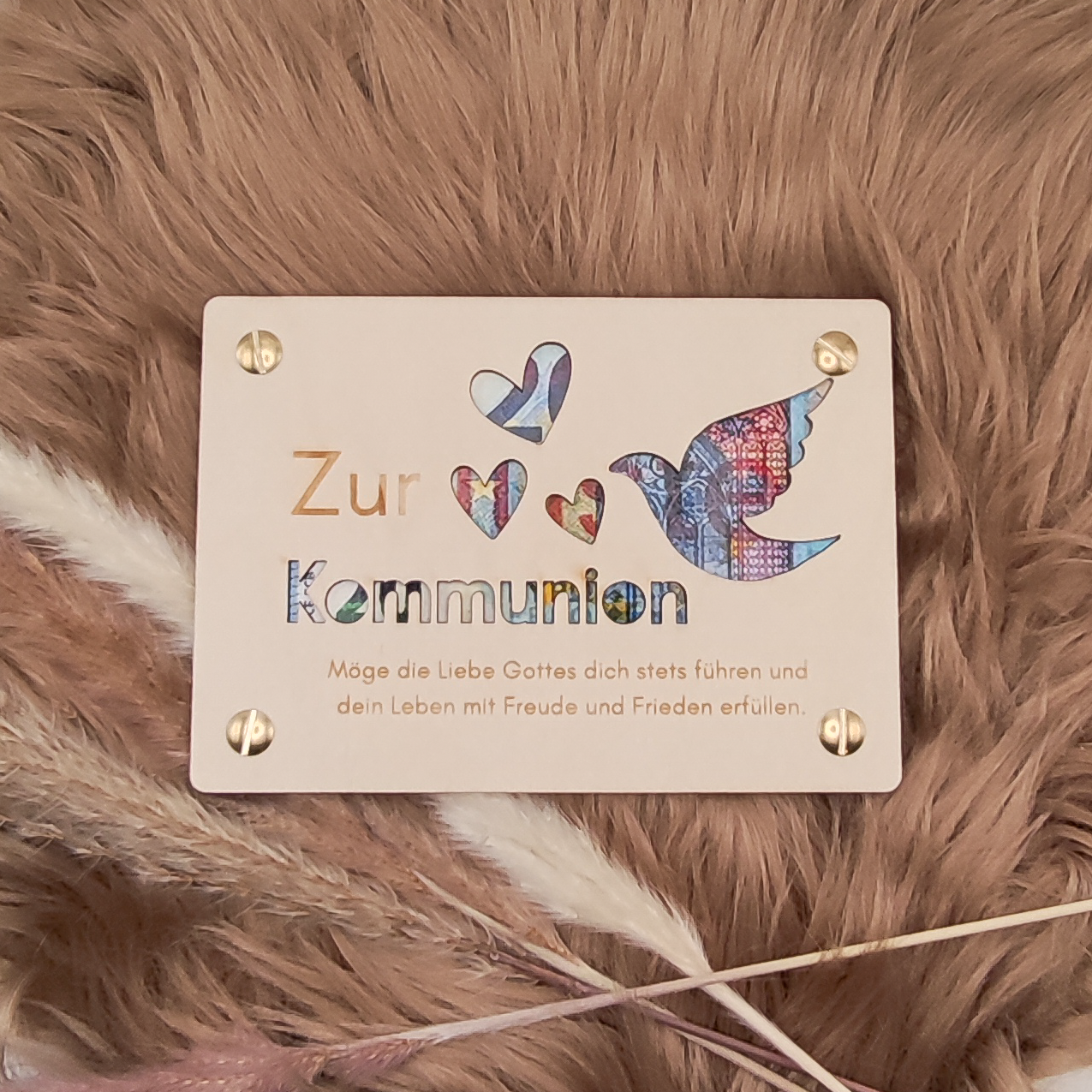 Kommunions-Geschenkkarte aus Holz – Einzigartiges Präsent zur Kommunion