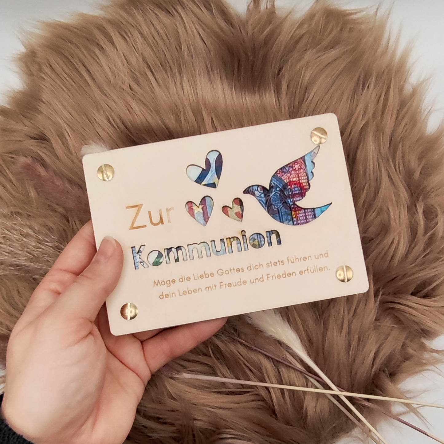 Kommunions-Geschenkkarte aus Holz – Einzigartiges Präsent zur Kommunion