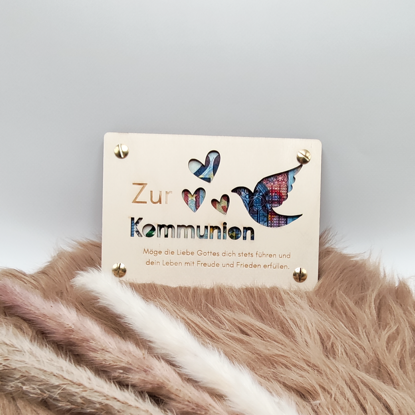 Kommunions-Geschenkkarte aus Holz – Einzigartiges Präsent zur Kommunion