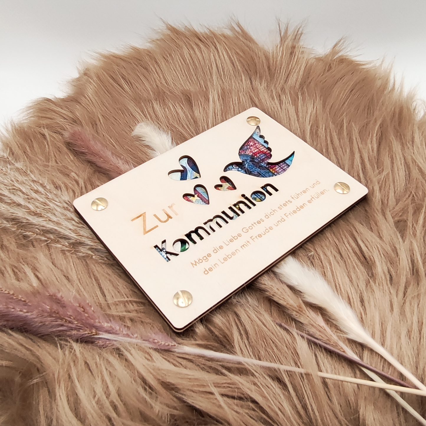 Kommunions-Geschenkkarte aus Holz – Einzigartiges Präsent zur Kommunion