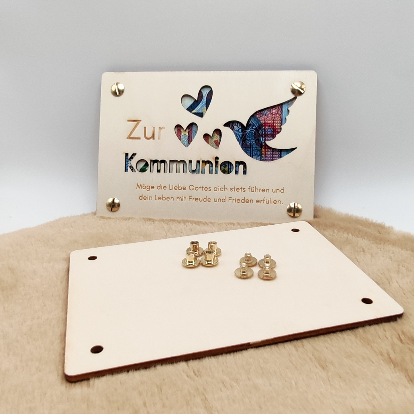 Kommunions-Geschenkkarte aus Holz – Einzigartiges Präsent zur Kommunion