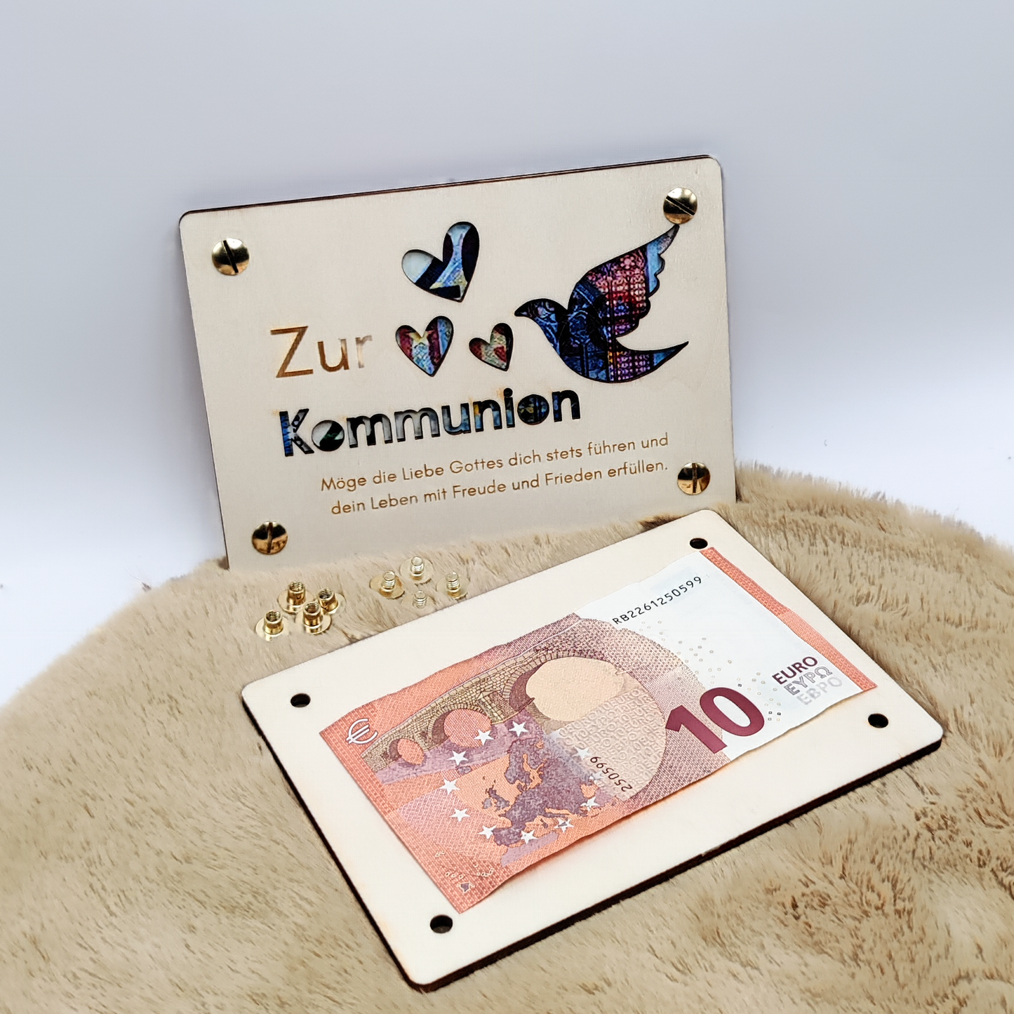 Kommunions-Geschenkkarte aus Holz – Einzigartiges Präsent zur Kommunion