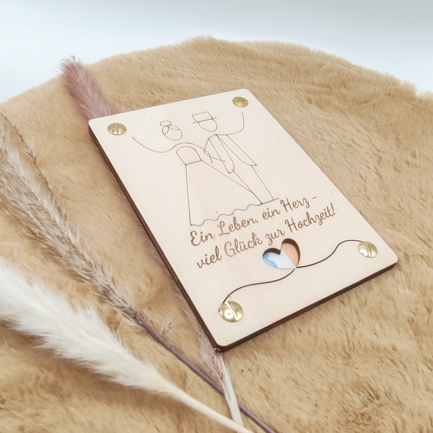 Personalisierte Geldgeschenkkarte aus Holz – Das besondere Hochzeitsgeschenk