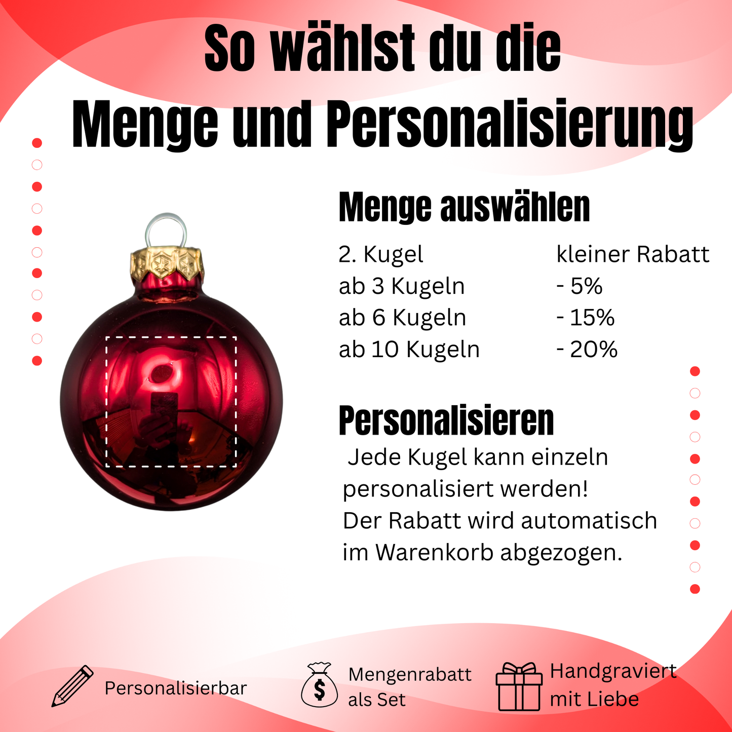 Weihnachtskugel mit Name & Katzenpfote