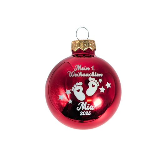 Personalisierte Weihnachtskugel  „Mein 1. Weihnachten“