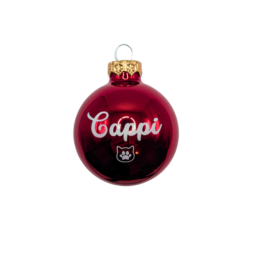 Weihnachtskugel mit Name & Katzenpfote