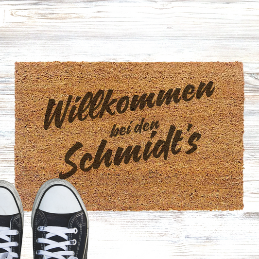 Personalisierte Kokos Fußmatte "Willkommen bei den..."