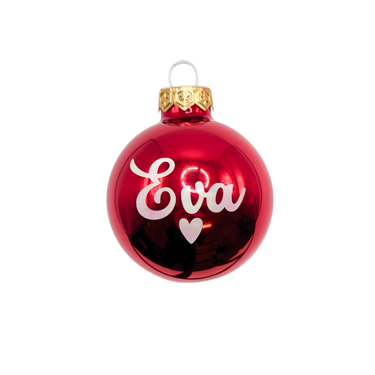 Personalisierte Weihnachtskugel mit Name & Herz