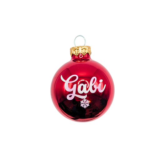Weihnachtskugel mit Name & Schneeflockenmotiv – Personalisiert & festlich